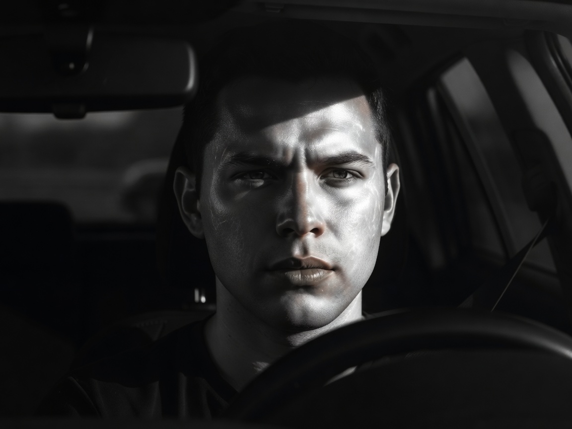 Infrared camera scanning a driver's face